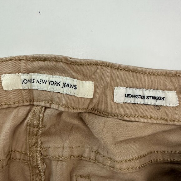 Jones New York Lexington Straight Beige Tan Denim Jeans - Picture 3 of 5